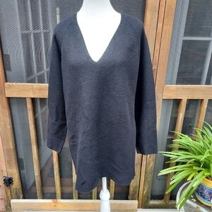 Eileen Fisher Seamless Italian Cashmere Classic Black Sweater